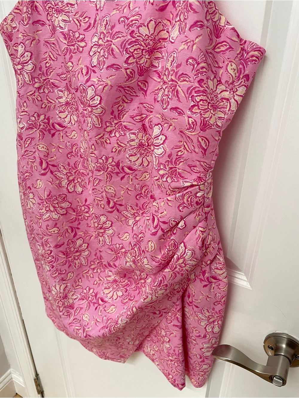 Zara size XL linen blend Pink Floral Slip summer Dress - Picture 3 of 10